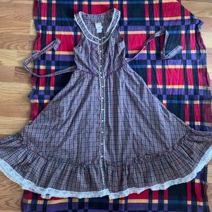 Vintage Gunne Sax Plaid Midi 70s Size 7